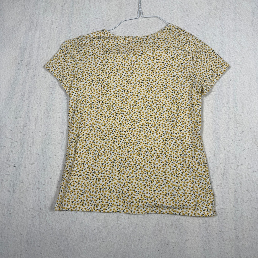 Cat & Jack Girls XL 14 Yellow Floral Ditsy Print Short Sleeve T-Shirt Tee